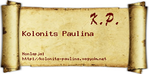 Kolonits Paulina névjegykártya