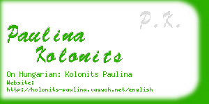paulina kolonits business card